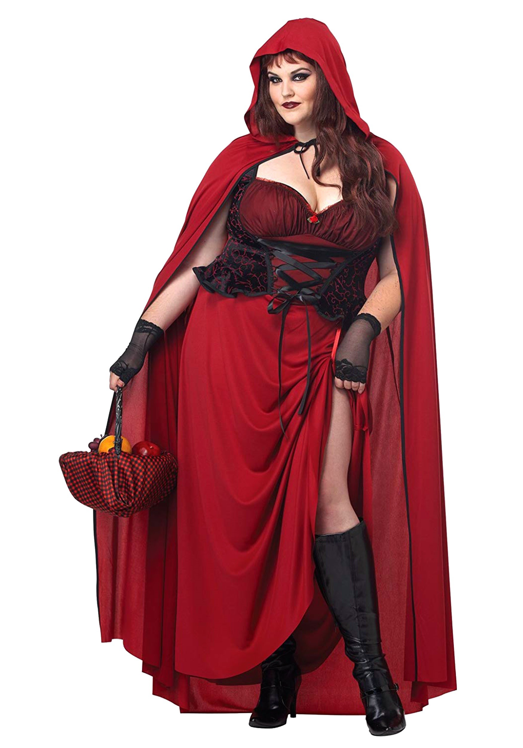 Plus Size Dark Red Riding Hood Costume