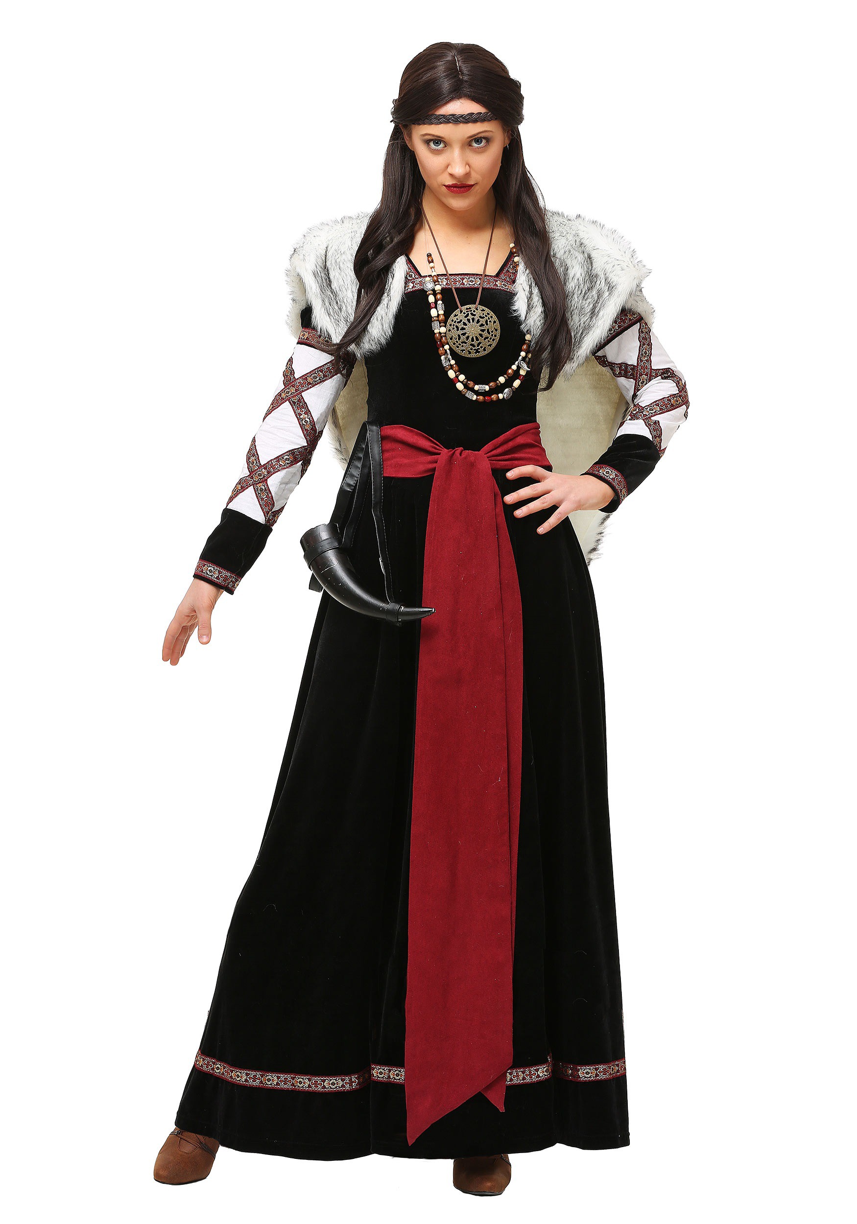 Plus Size Dark Viking Dress Costume for Women