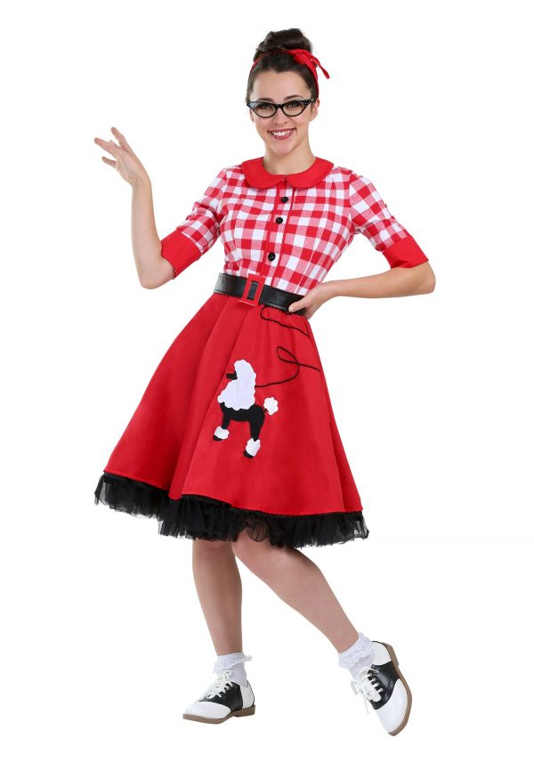 Plus Size Women's 50s Sock Hop Darling Costume Dress