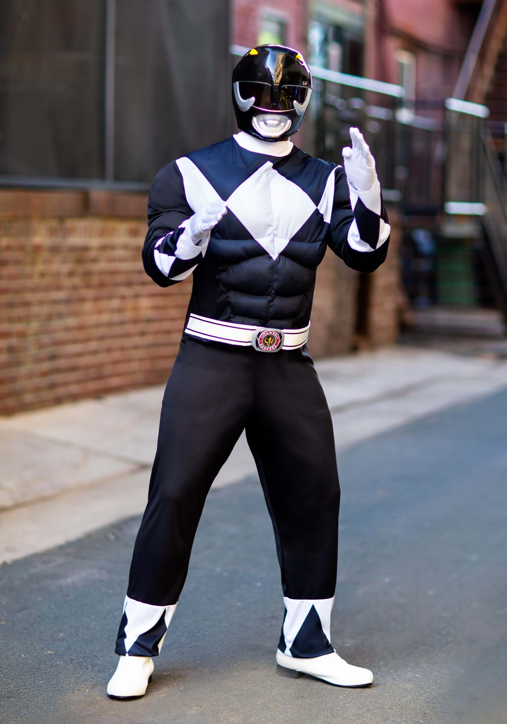 Power Rangers Men’s Black Ranger Muscle Costume