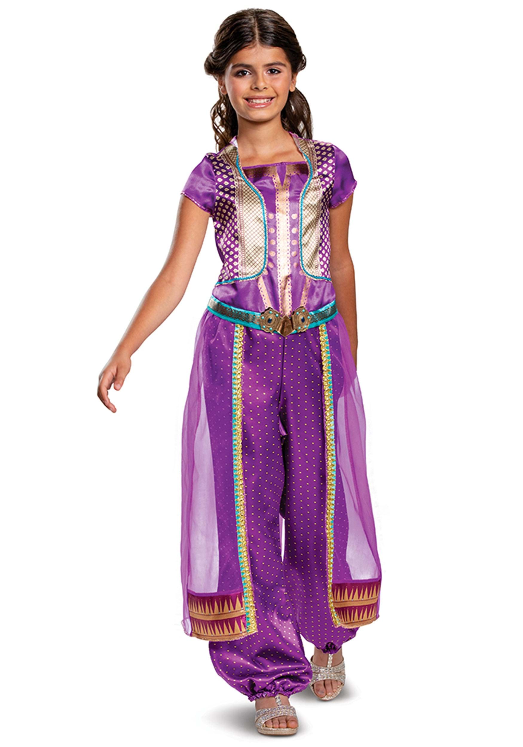 Purple Classic Aladdin Live Action Child Jasmine Costume