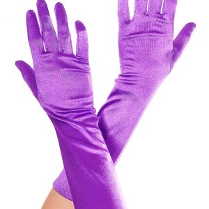 Purple Satin Gloves for Women