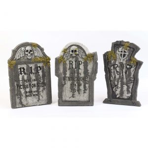 RIP Tombstone with Moss Halloween Decoration