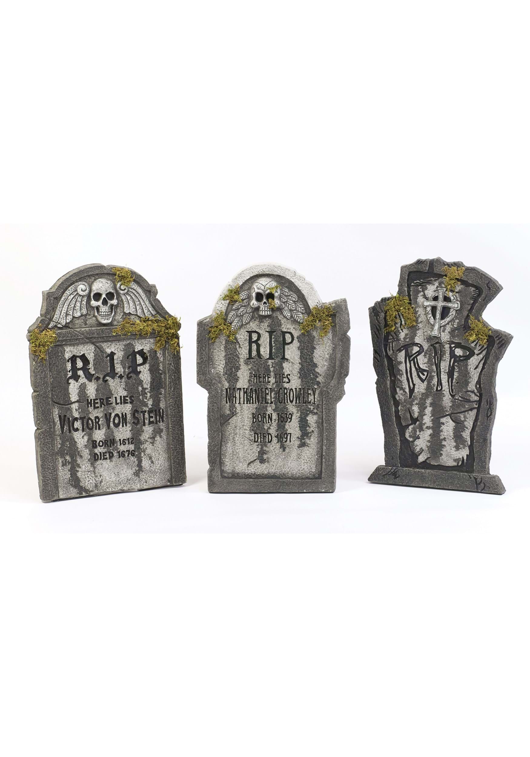 RIP Tombstone with Moss Halloween Decoration