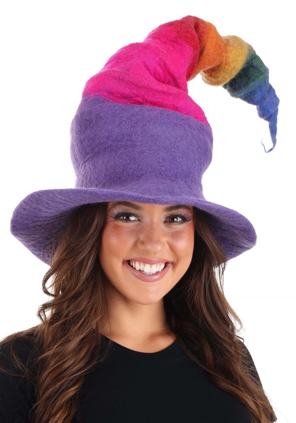 Rainbow Borealis Heartfelted Witch Costume Hat