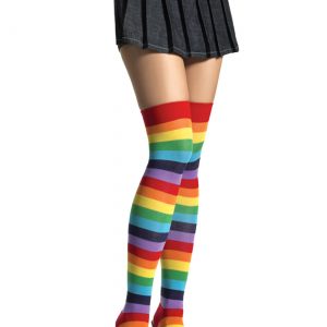 Rainbow Thigh High Stockings