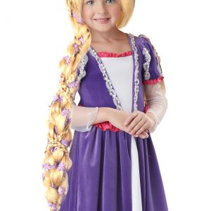 Rapunzel Costume Wig with Flowers for Girls