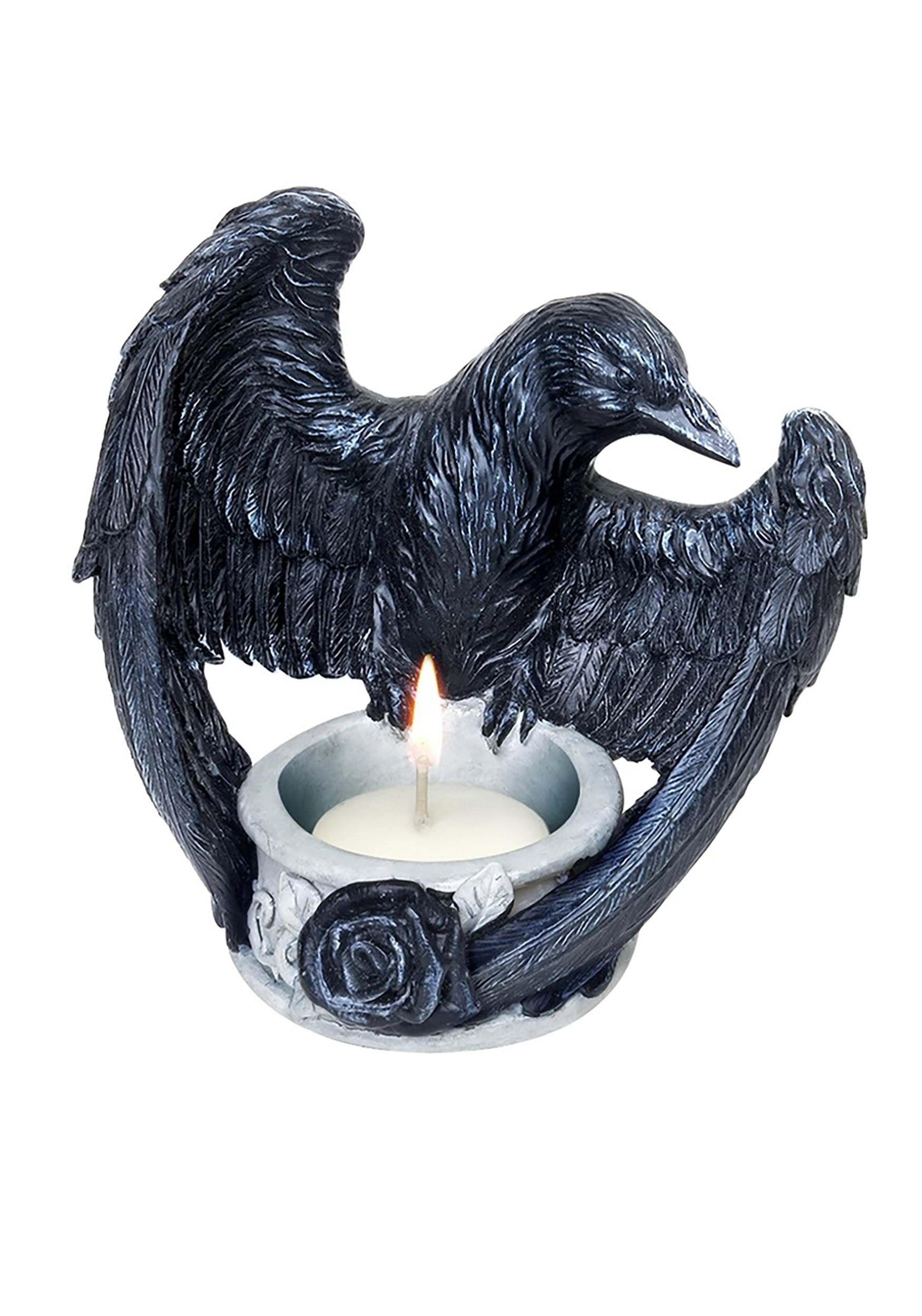 Raven Tea Light Candle Holder Prop