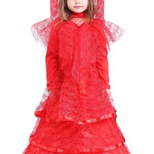 Red Gothic Wedding Dress Costume for Toddlers