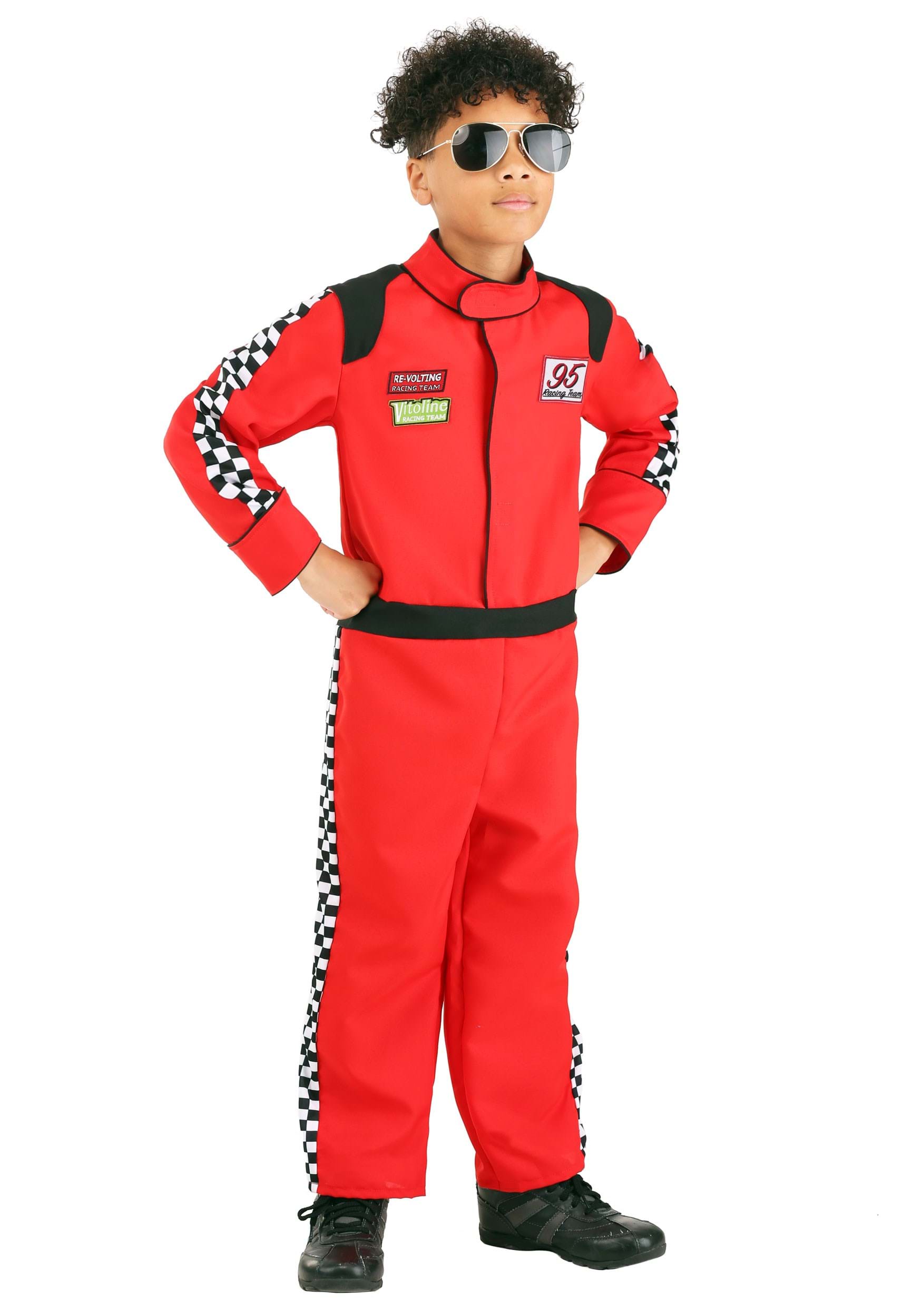 Red Racer Jumpsuit Costume for Kids