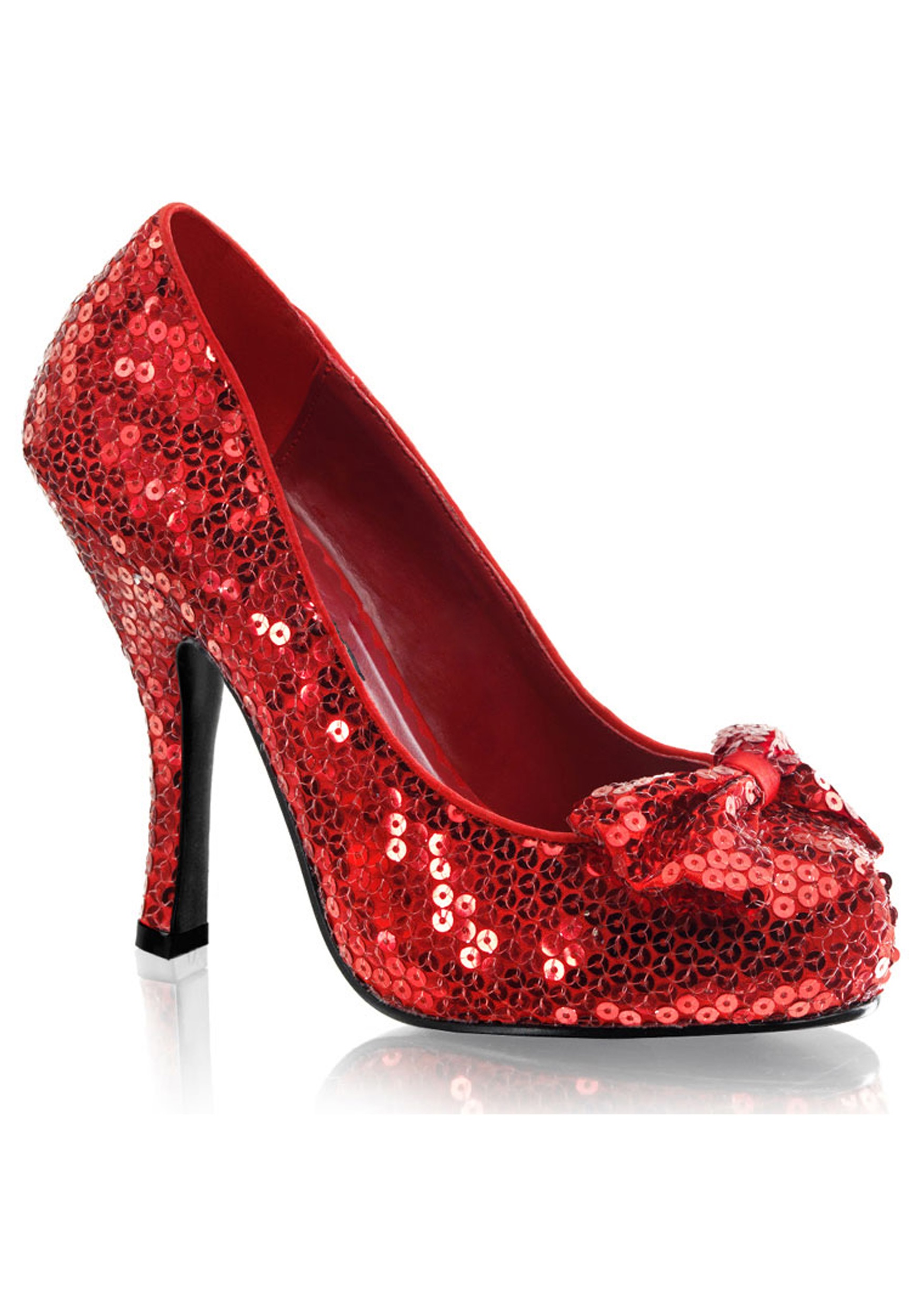 Red Sequin High Heel Shoes