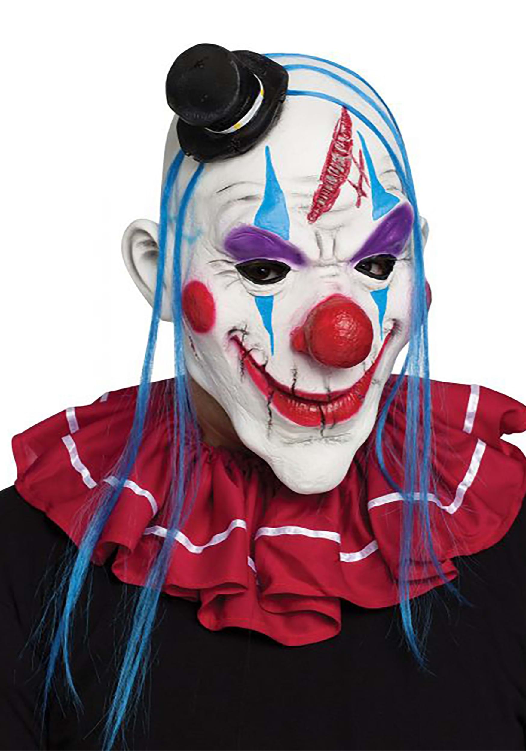 Red and Blue Evil Clown Adult Mask