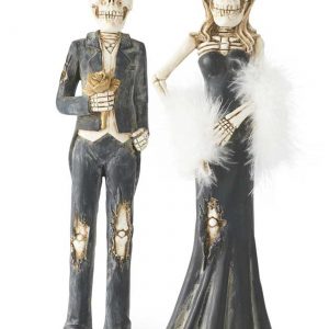 Resin Skeleton Lady and Man Tapered Candlesticks Decoration