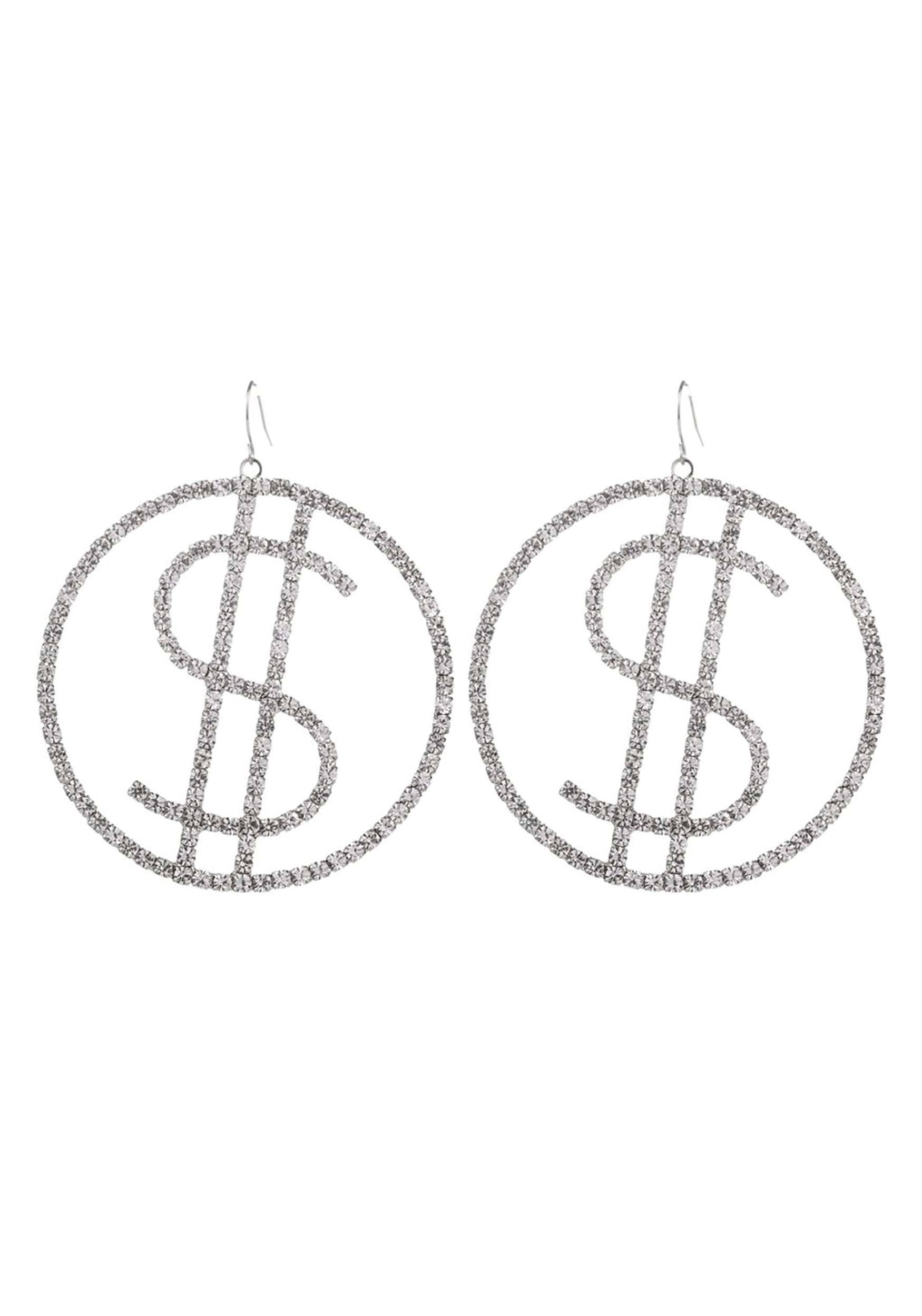Rhinestone Dollar Sign Earrings