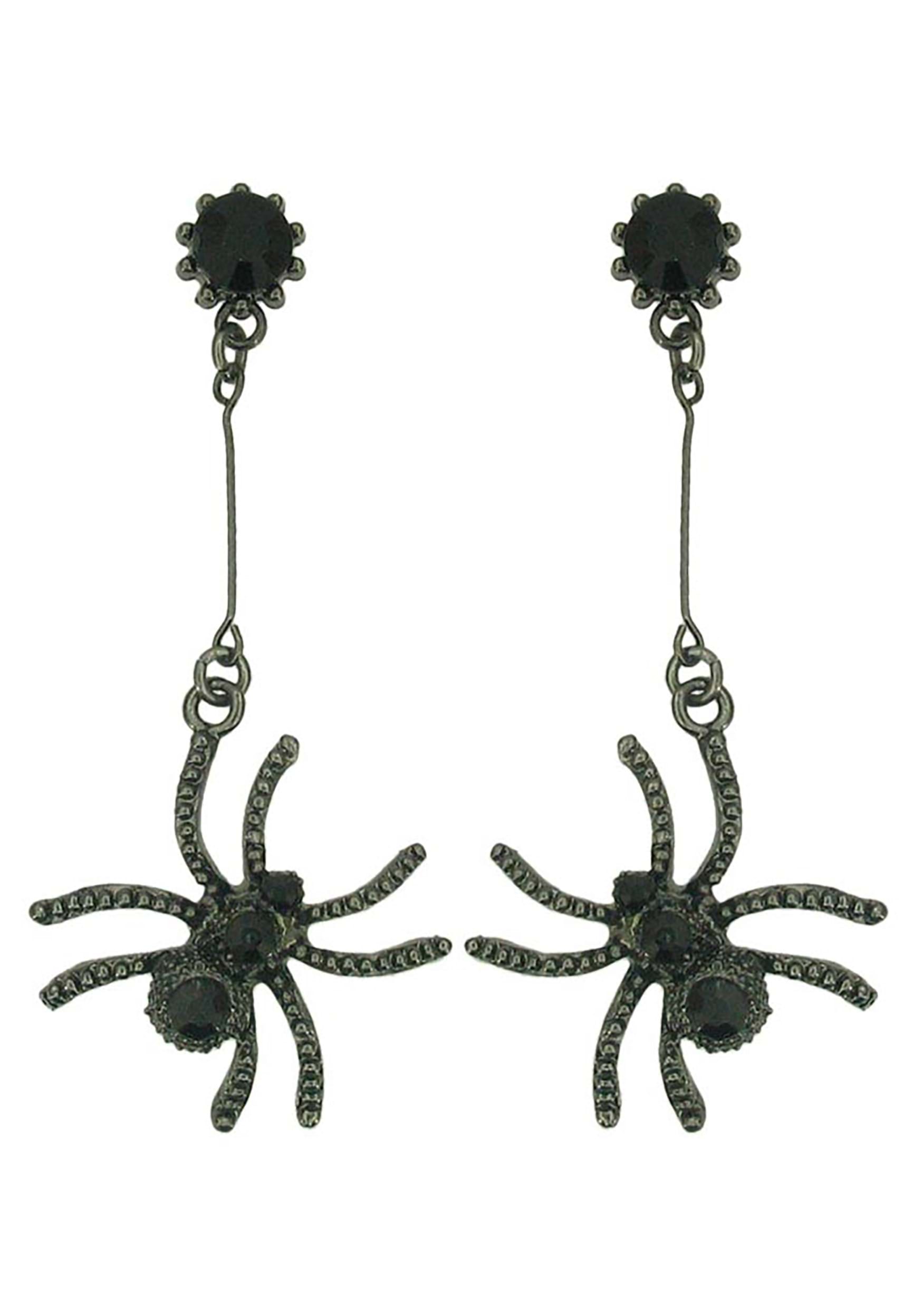 Rhinestone Spider Earrings