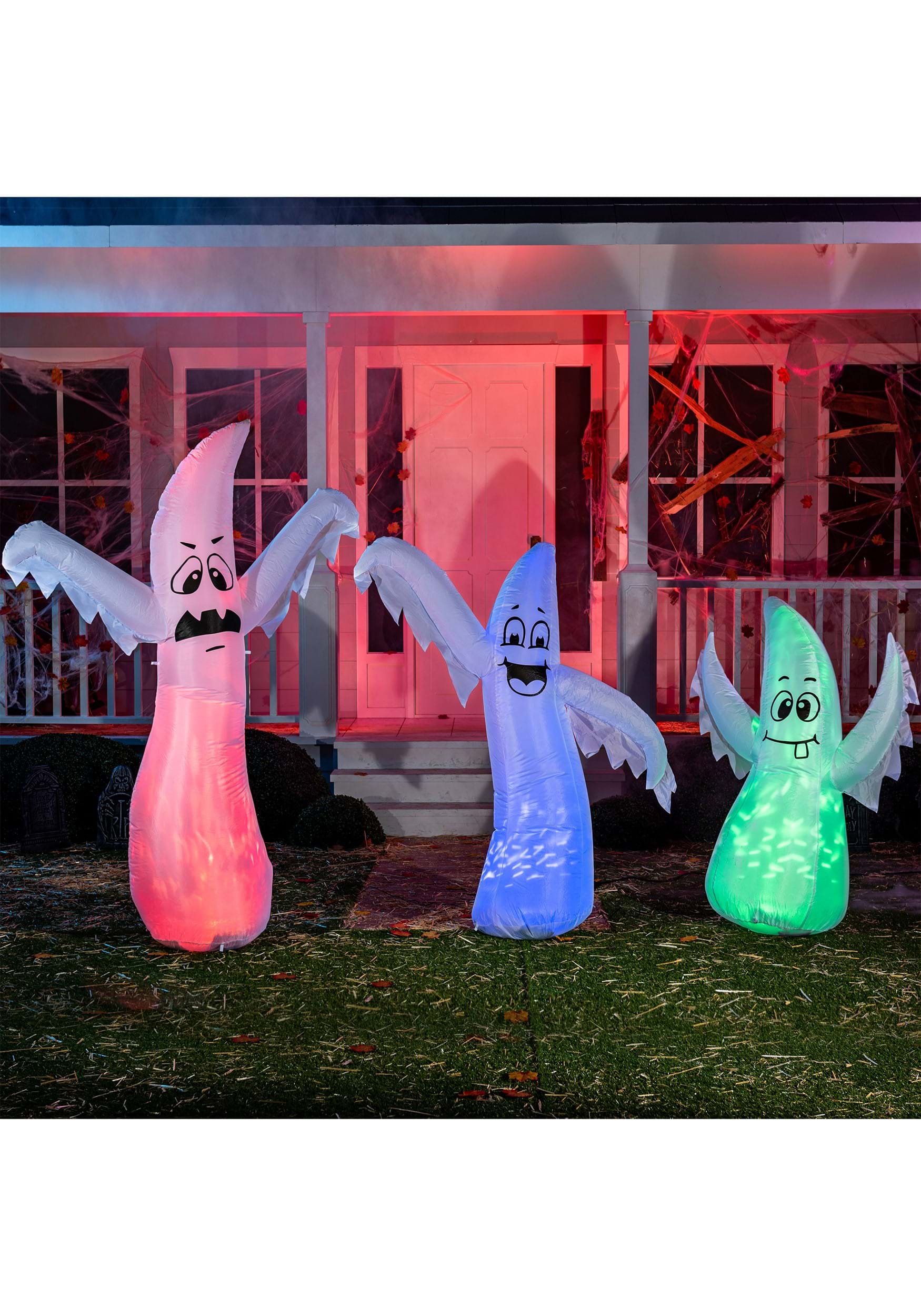 Set of 3 Small, Medium, & Large Inflatable Ghosts Prop