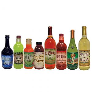 Set of 8 Scary Bottle Labels