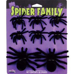 Set of Fuzzy Black Spiders Prop