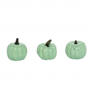 Set of Three 4" Mint Speckle Pumpkins
