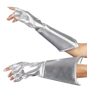 Silver Gauntlet Fingerless Gloves