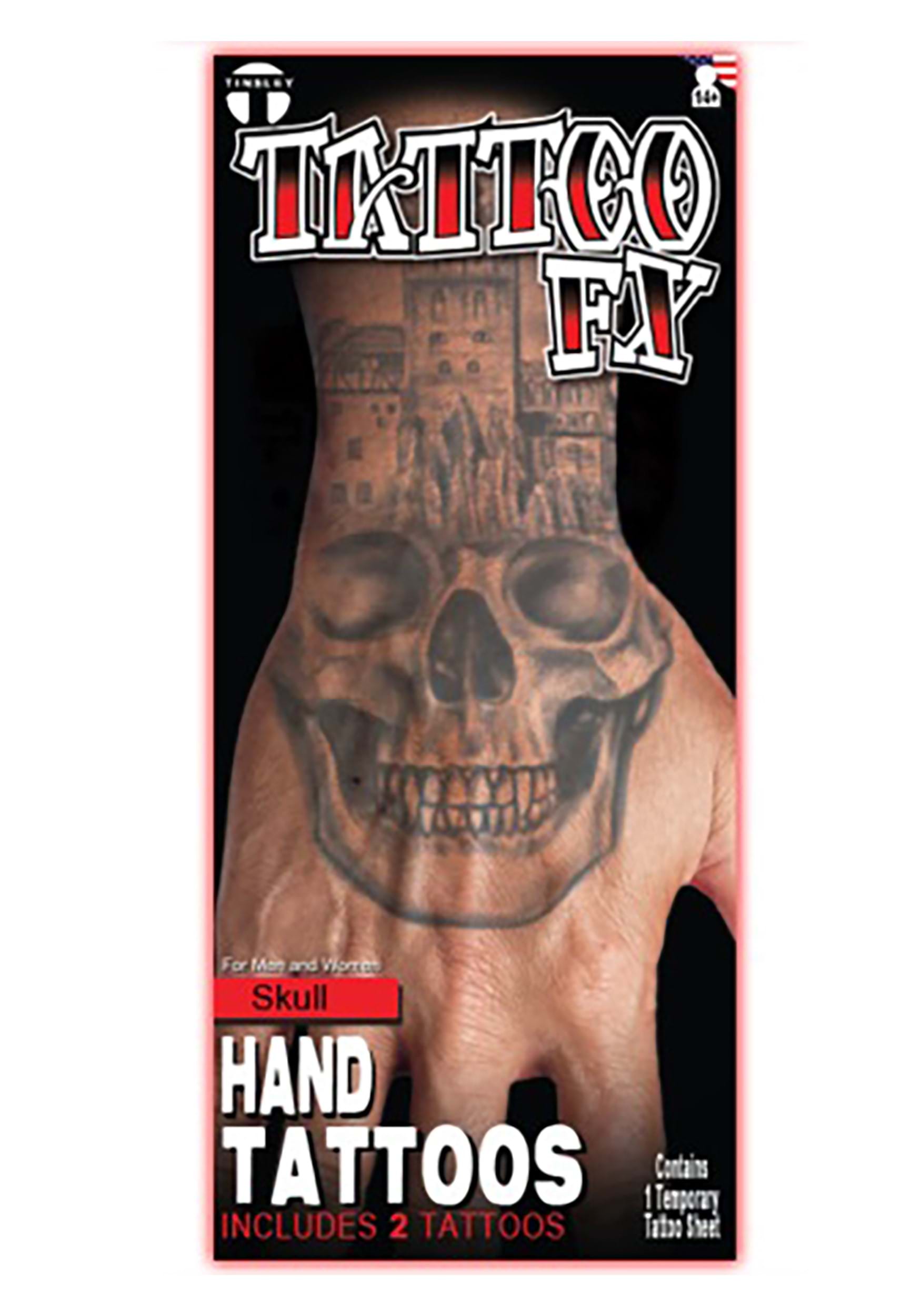Skull Hand Fake Tattoo FX