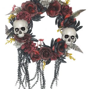 Skull and Rose Wreath Decoration