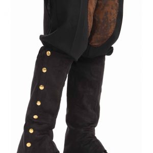 Steampunk Black Suede Spats for Adults