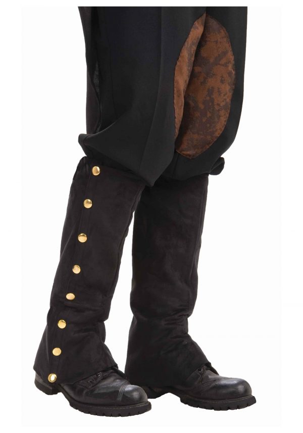 Steampunk Black Suede Spats for Adults
