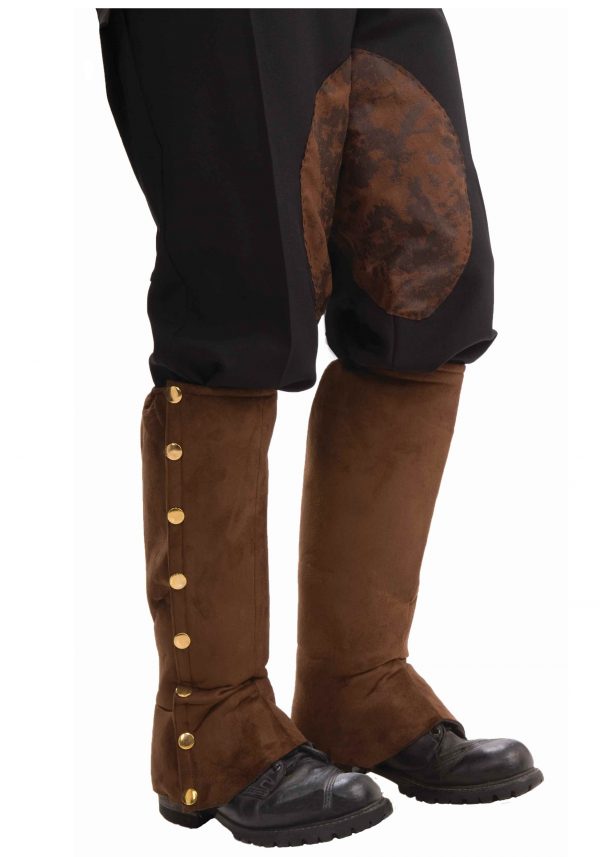 Steampunk Suede Shoe Spats Accessory