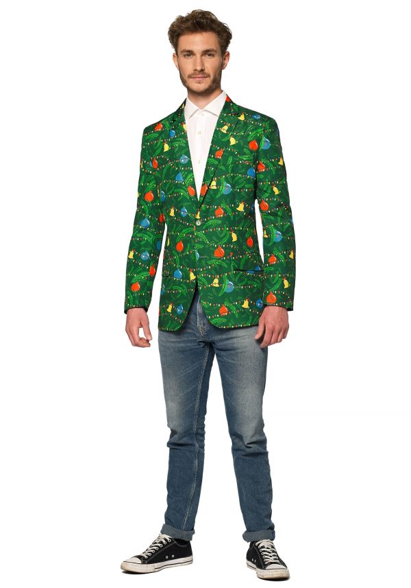 Suitmeister: Christmas Green Tree Light Up Men's Blazer