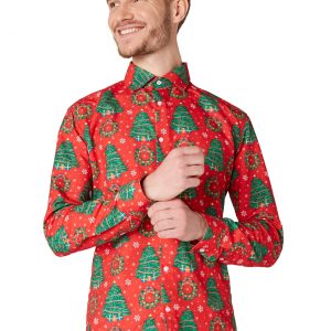 Suitmeister Christmas Trees Red Shirt for Men