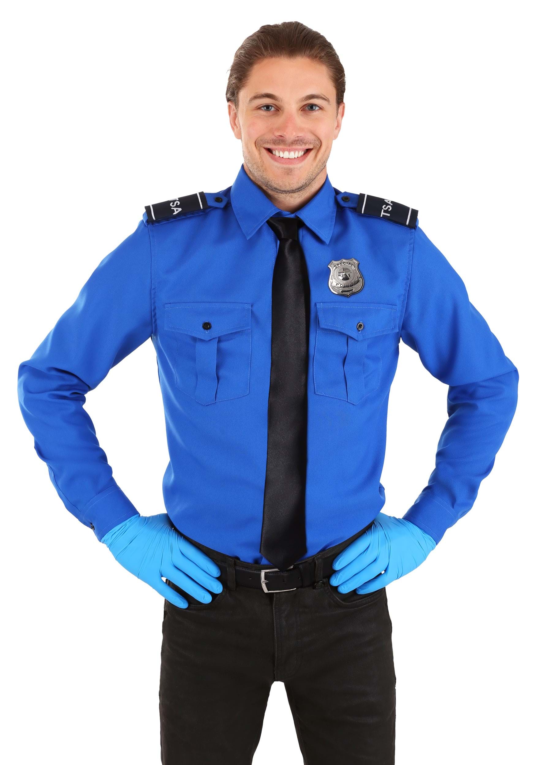 TSA Agent Blue Long Sleeved Costume Shirt