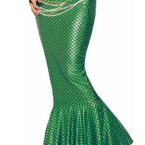 Teal Mermaid Long Tail Skirt Costume