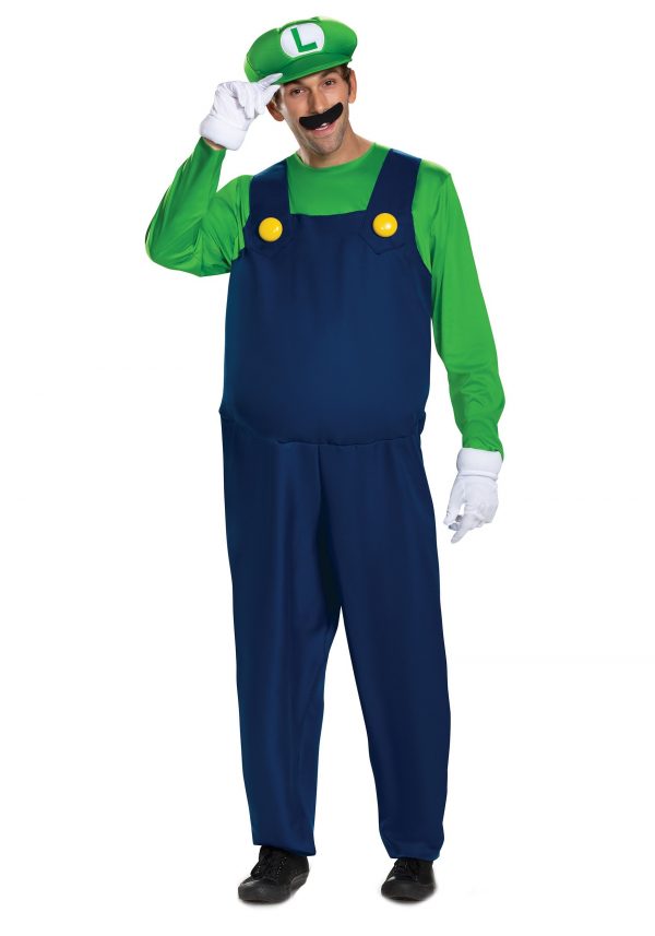 The Super Mario Brothers Men's Luigi Deluxe Costume