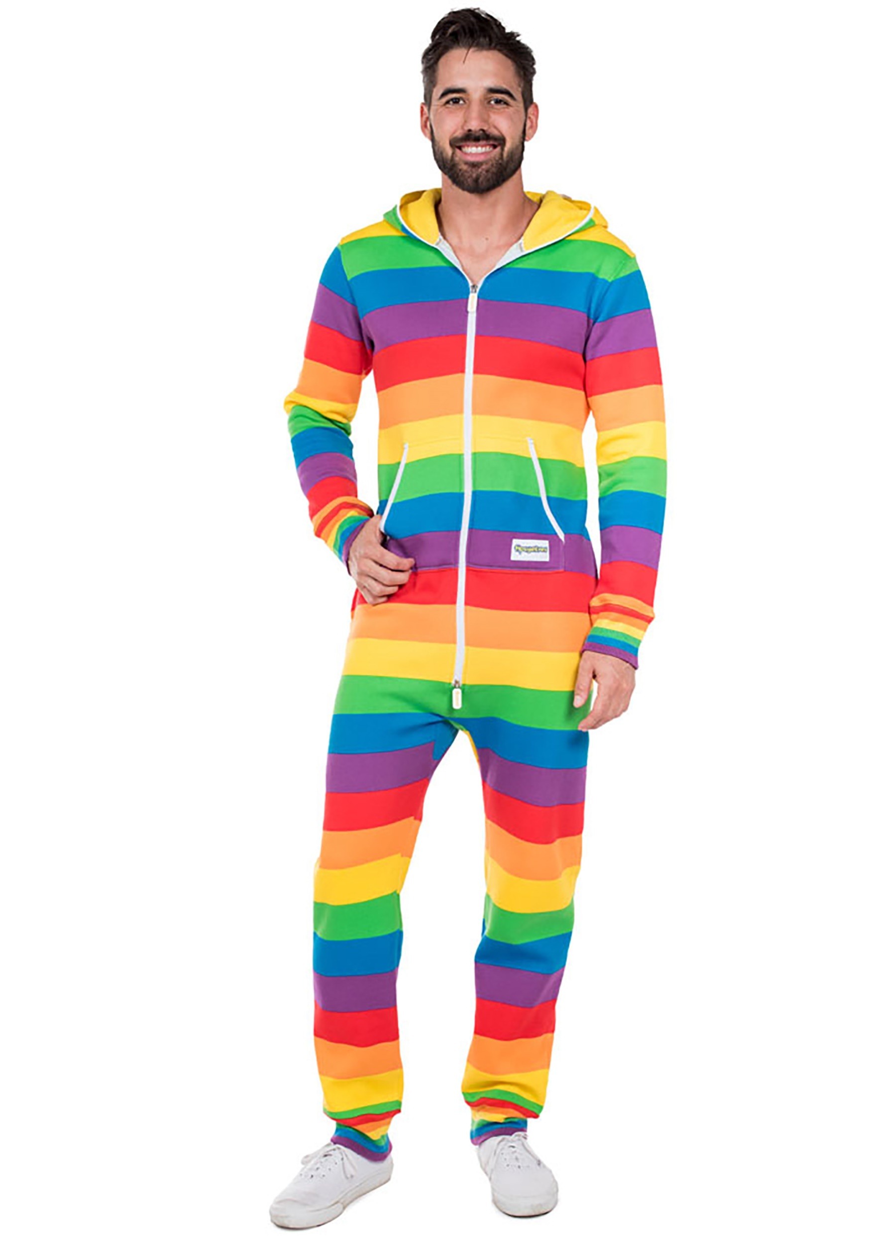 Tipsy Elves Men’s Rainbow Jumpsuit Costume