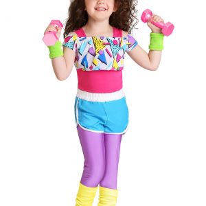 Toddler Girl's Work It Out 80s Costume