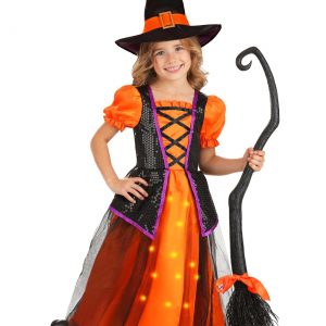 Toddler Orange Light-Up Witch Costume