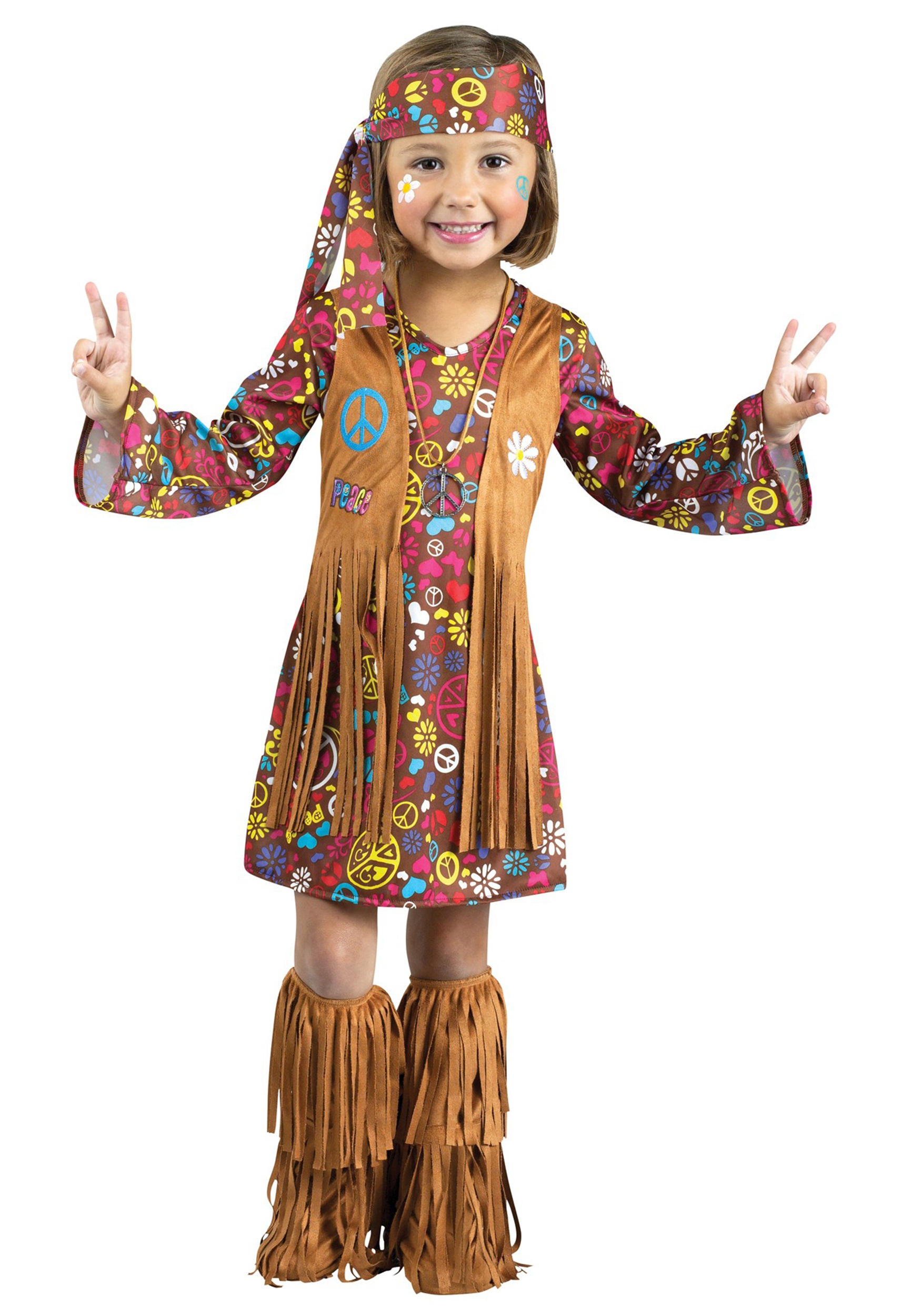 Toddler Peace & Love Hippie Costume for Girls