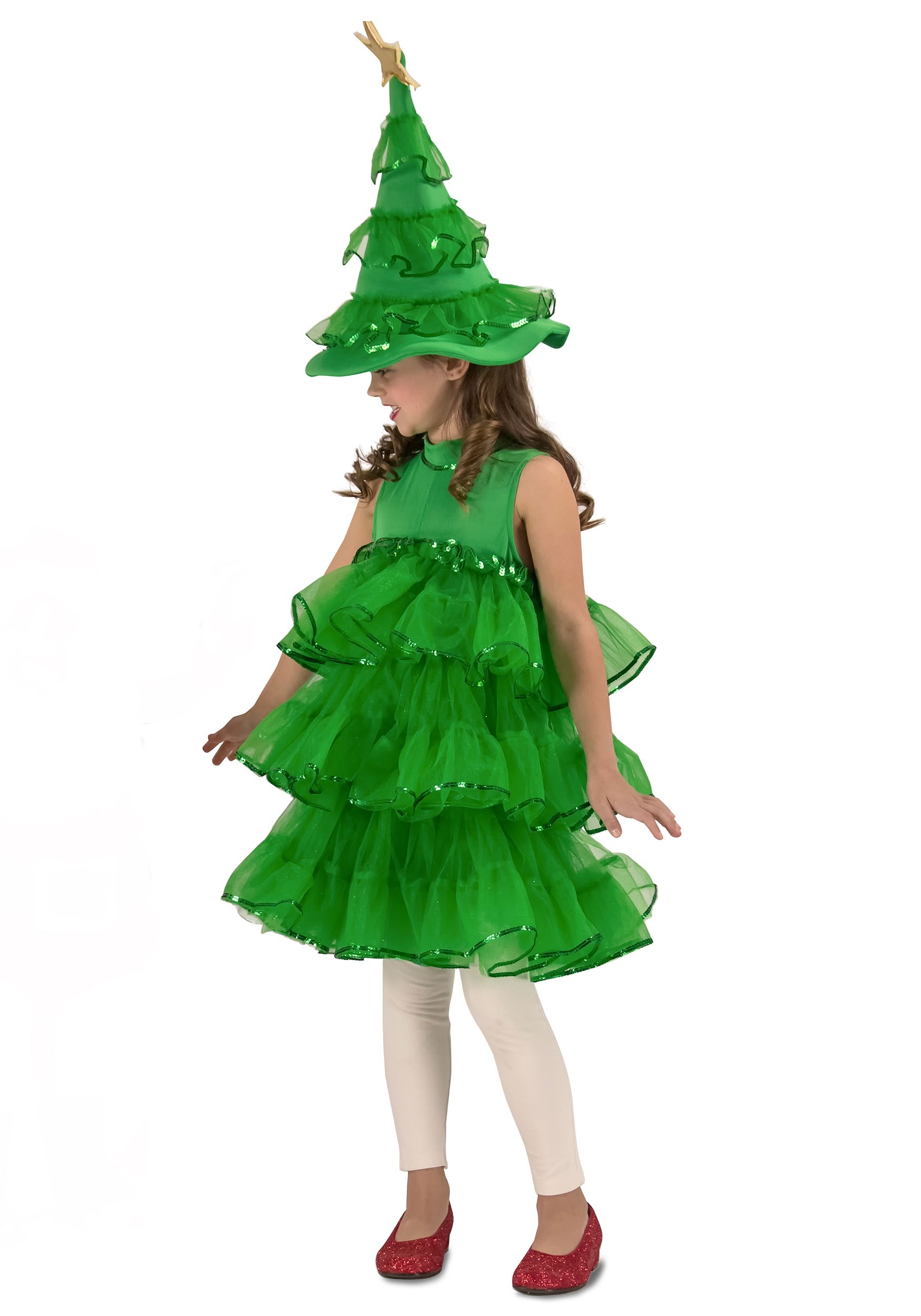 Toddler/Girls Glitter Christmas Tree Costume