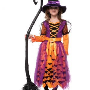Toddler/Girl's Light Up Orange Bat Witch Costume