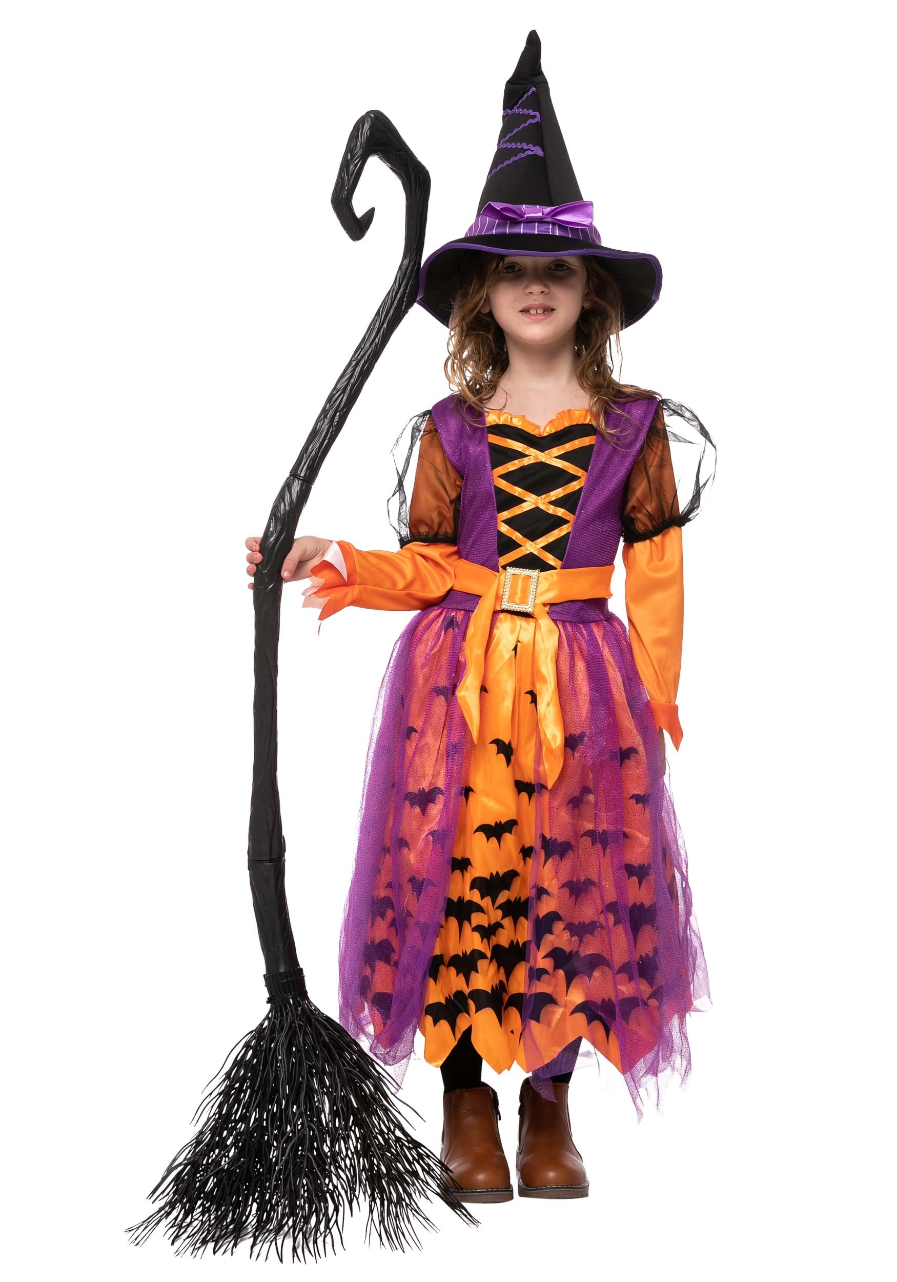 Toddler/Girl’s Light Up Orange Bat Witch Costume