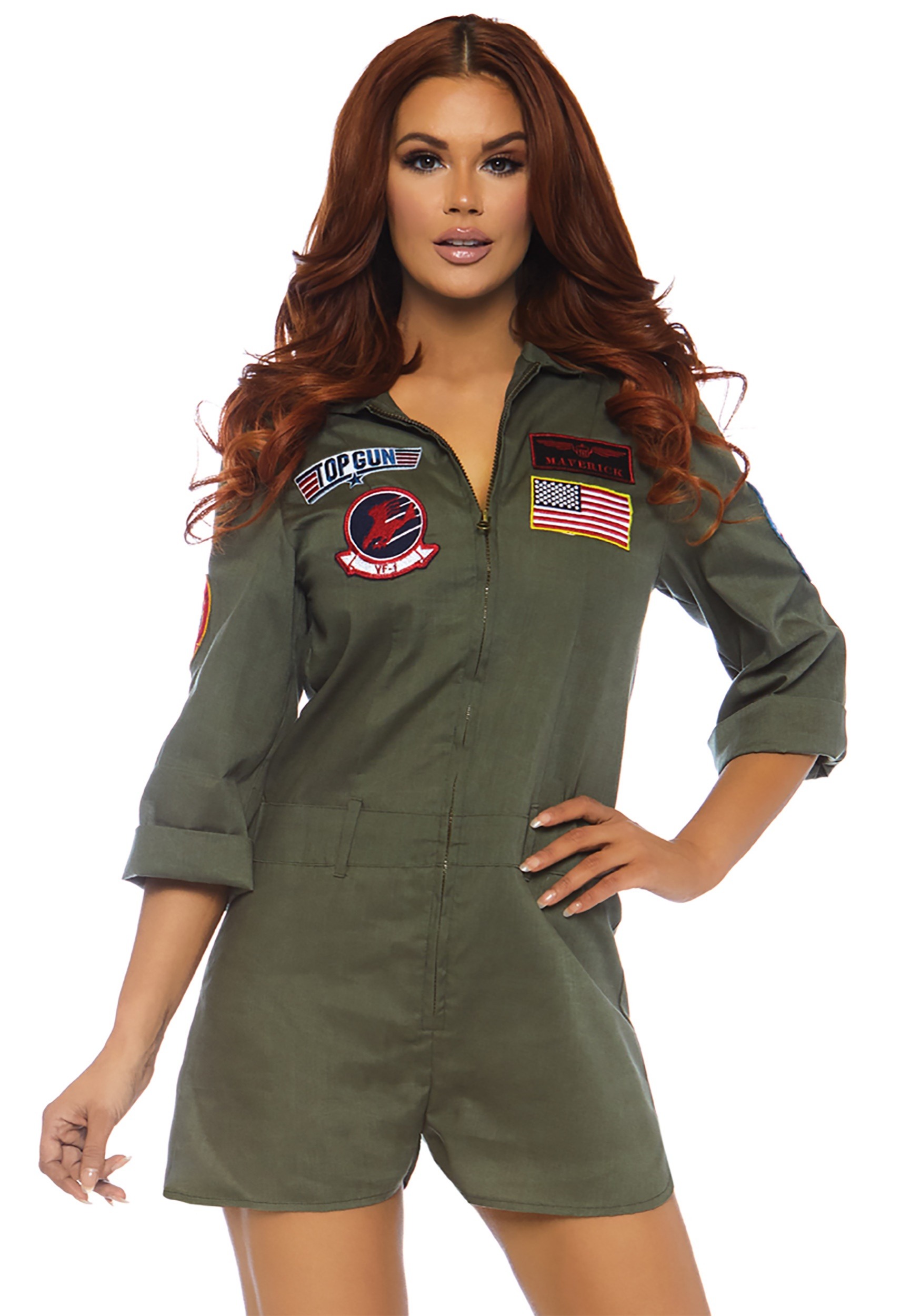 Top Gun Women’s Flight Suit Romper Costume