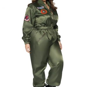 Top Gun Women's Plus Size Flight Suit Costume