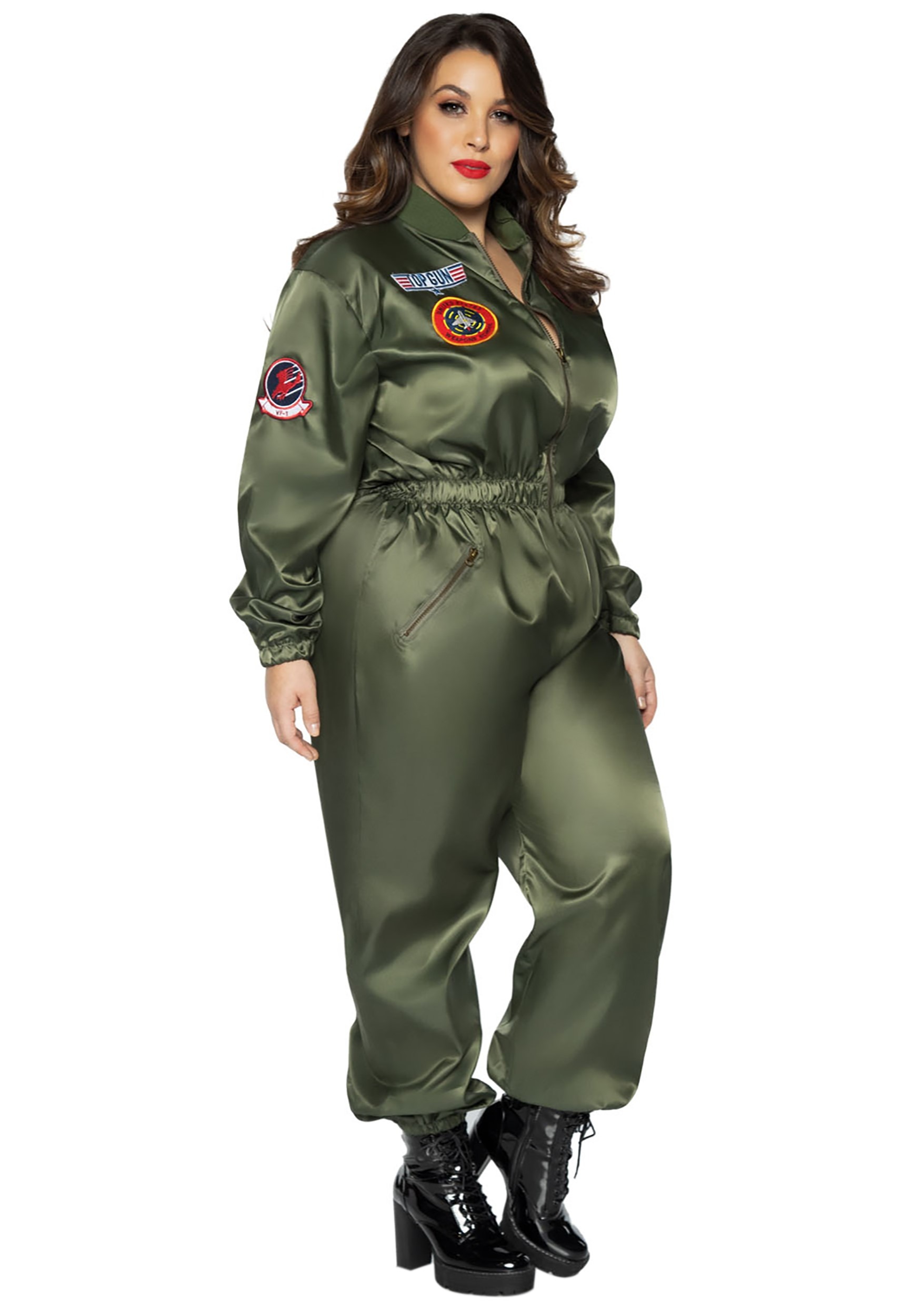 Top Gun Women’s Plus Size Flight Suit Costume