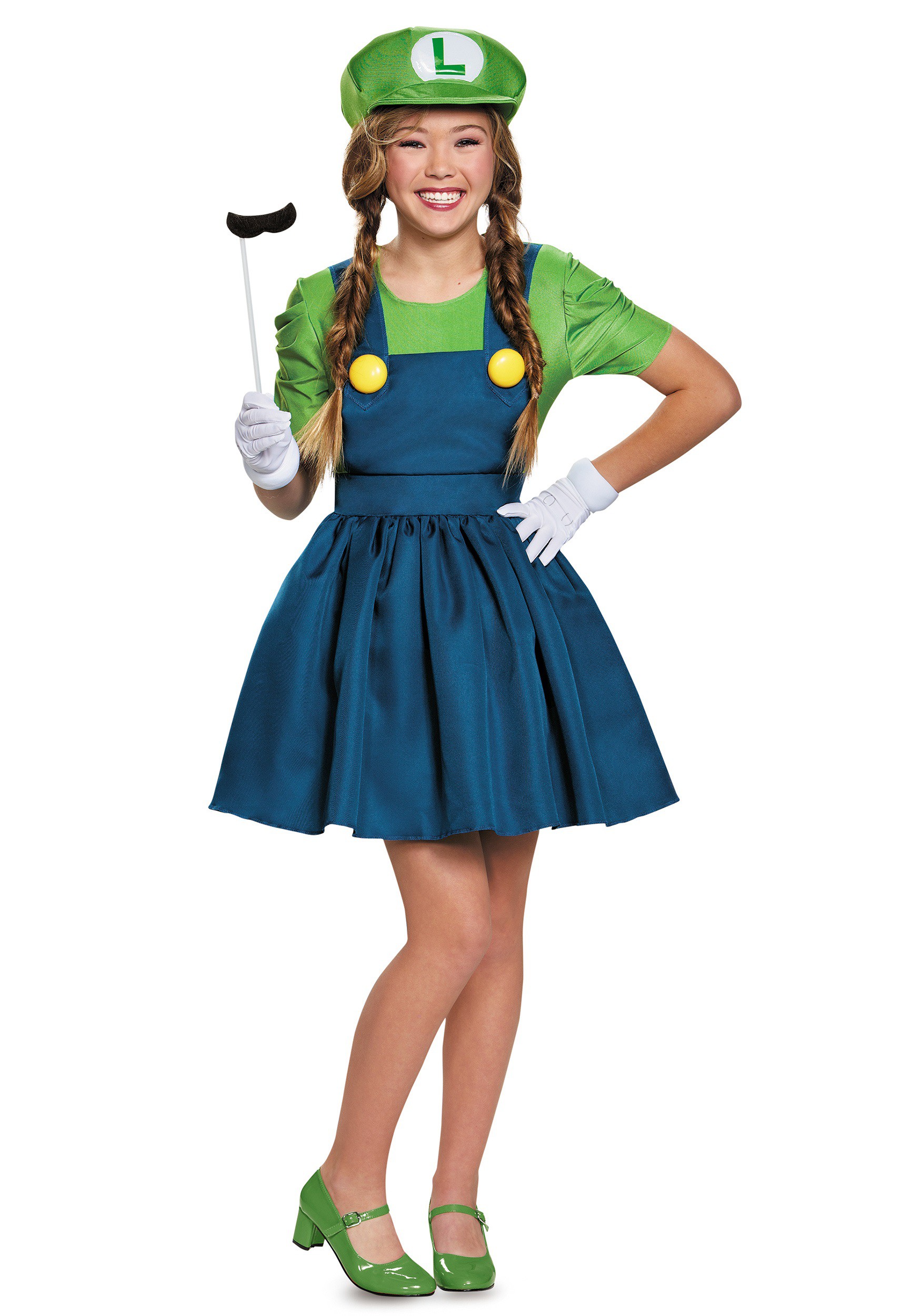 Tween Girls Luigi Skirt Costume
