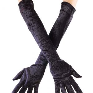 Velvet Long Black Gloves