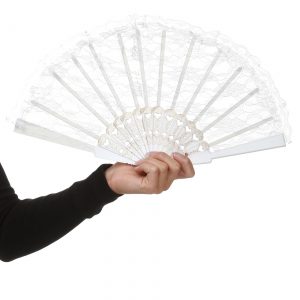 White Lace Fan Accessory