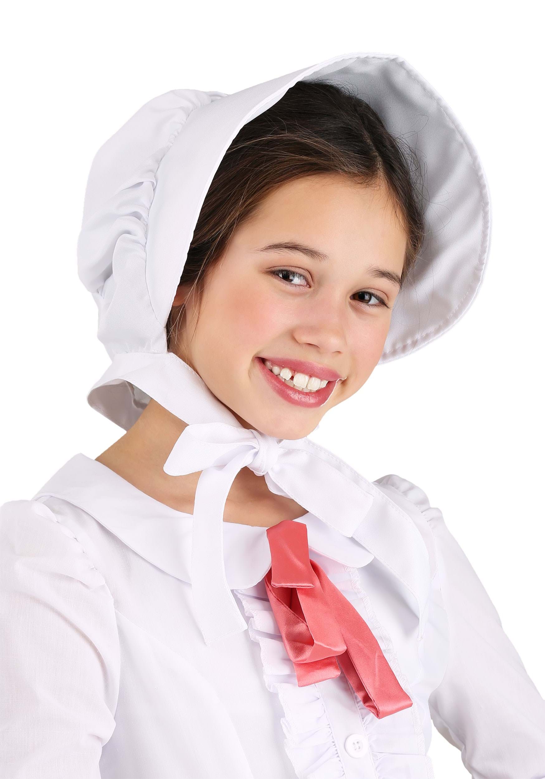 White Pioneer Bonnet for Kids