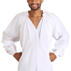 White Renaissance Peasant Shirt for Men