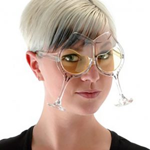Wine Goblet Eyeglasses- Clear/Yellow